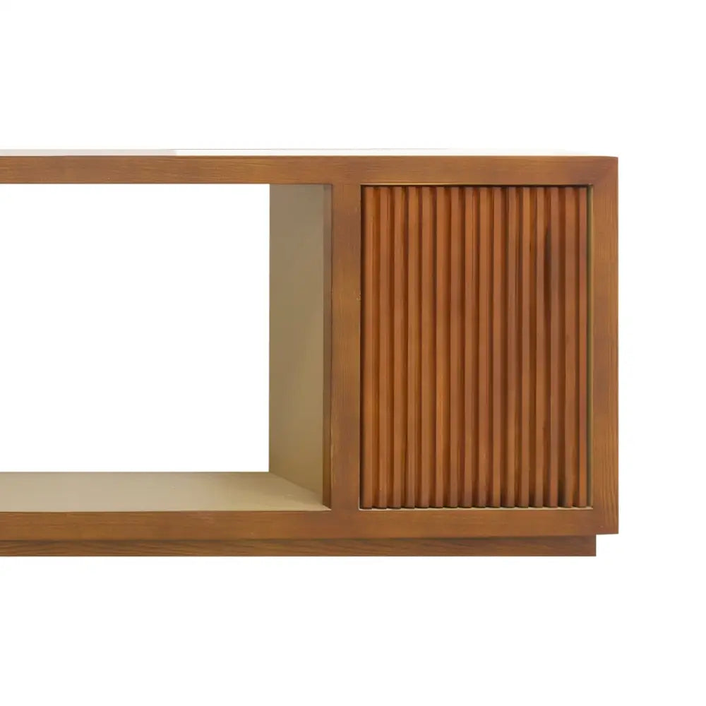 TV Cabinet MDF Brown Colour Two Sideboards Open Space - Furniture > Living Room > TV Units