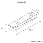 TV Cabinet MDF Glossy Storage Drawers Metal Base Entertainment Unit - Furniture > Living Room > TV Units