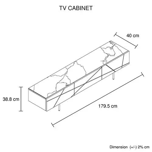 TV Cabinet MDF Glossy Storage Drawers Metal Base Entertainment Unit - Furniture > Living Room > TV Units