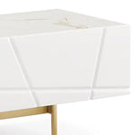 TV Cabinet MDF Glossy Storage Drawers Metal Base Entertainment Unit - Furniture > Living Room > TV Units