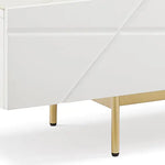 TV Cabinet MDF Glossy Storage Drawers Metal Base Entertainment Unit - Furniture > Living Room > TV Units
