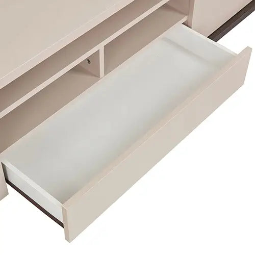 TV Cabinet with Storage Drawer Open Shelve Cabinet MDF in Champagne Colour - Furniture > Living Room > TV Units