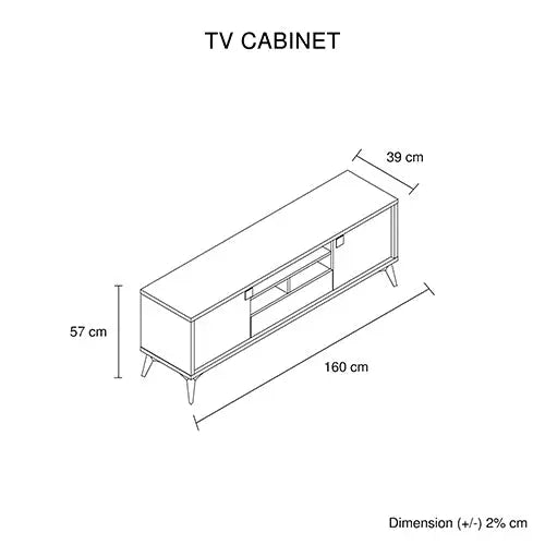 TV Cabinet with Storage Drawer Open Shelve Cabinet MDF in Champagne Colour - Furniture > Living Room > TV Units