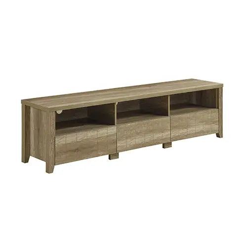 TV Entertainment Unit 3 Storage Drawers with Shelf Natural Wood like MDF in Oak Colour - Furniture > Living Room