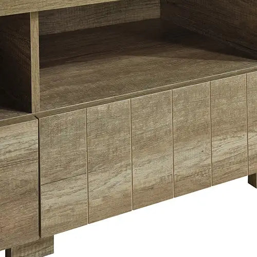 TV Entertainment Unit 3 Storage Drawers with Shelf Natural Wood like MDF in Oak Colour - Furniture > Living Room