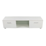 TV Entertainment Unit Stand High Gloss Storage Shelf 140cm White - Furniture > Office