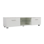 TV Entertainment Unit Stand High Gloss Storage Shelf 140cm White - Furniture > Office