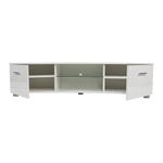 TV Entertainment Unit Stand High Gloss Storage Shelf 140cm White - Furniture > Office