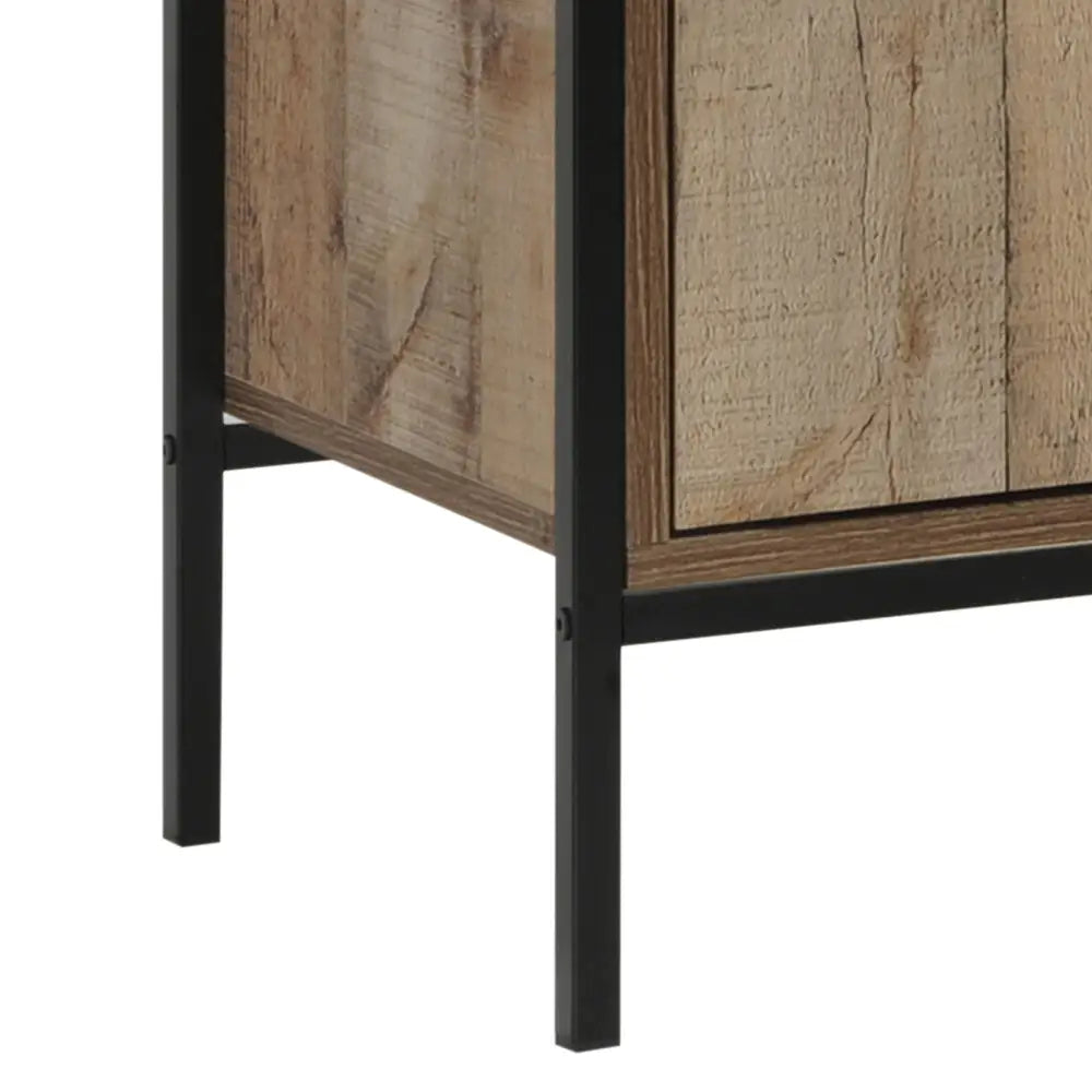 TV Entertainment Unit with 2 Storage Drawers Natural Wood Like Particle board in Oak colour - Furniture > Living Room