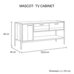 TV Entertainment Unit with 2 Storage Drawers Natural Wood Like Particle board in Oak colour - Furniture > Living Room