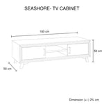 TV Entertainment Unit with 2 Storage Drawers Solid Acacia Wooden in Sliver Bruch Colour - Furniture > Living Room