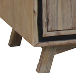 TV Entertainment Unit with 2 Storage Drawers Solid Acacia Wooden in Sliver Bruch Colour - Furniture > Living Room