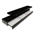TV Entertainment Unit with 3 Storage Drawers Extendable With Glossy MDF in Black Color - Furniture > Living Room