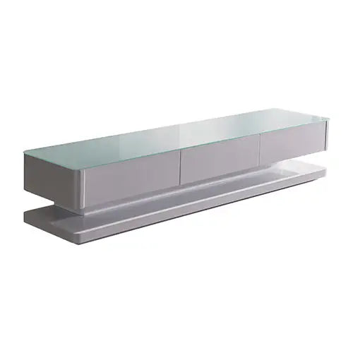 TV Entertainment Unit with 3 Storage Drawers With High Glossy Assembled in White colour - Furniture > Living Room
