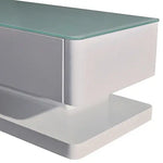 TV Entertainment Unit with 3 Storage Drawers With High Glossy Assembled in White colour - Furniture > Living Room