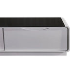 TV Entertainment Unit with 3 Storage Drawers With High Glossy Assembledin Black & White colour - Furniture > Living Room