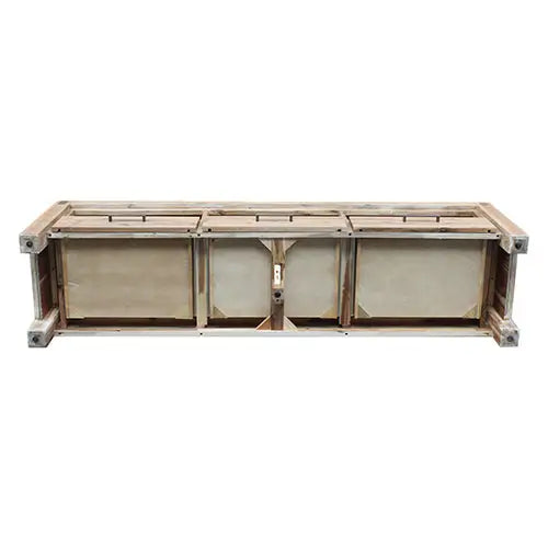 TV Entertainment Unit with 3 Storage Drawers with Shelf Solid Acacia Wooden Frame in Oak Colour - Furniture > Living