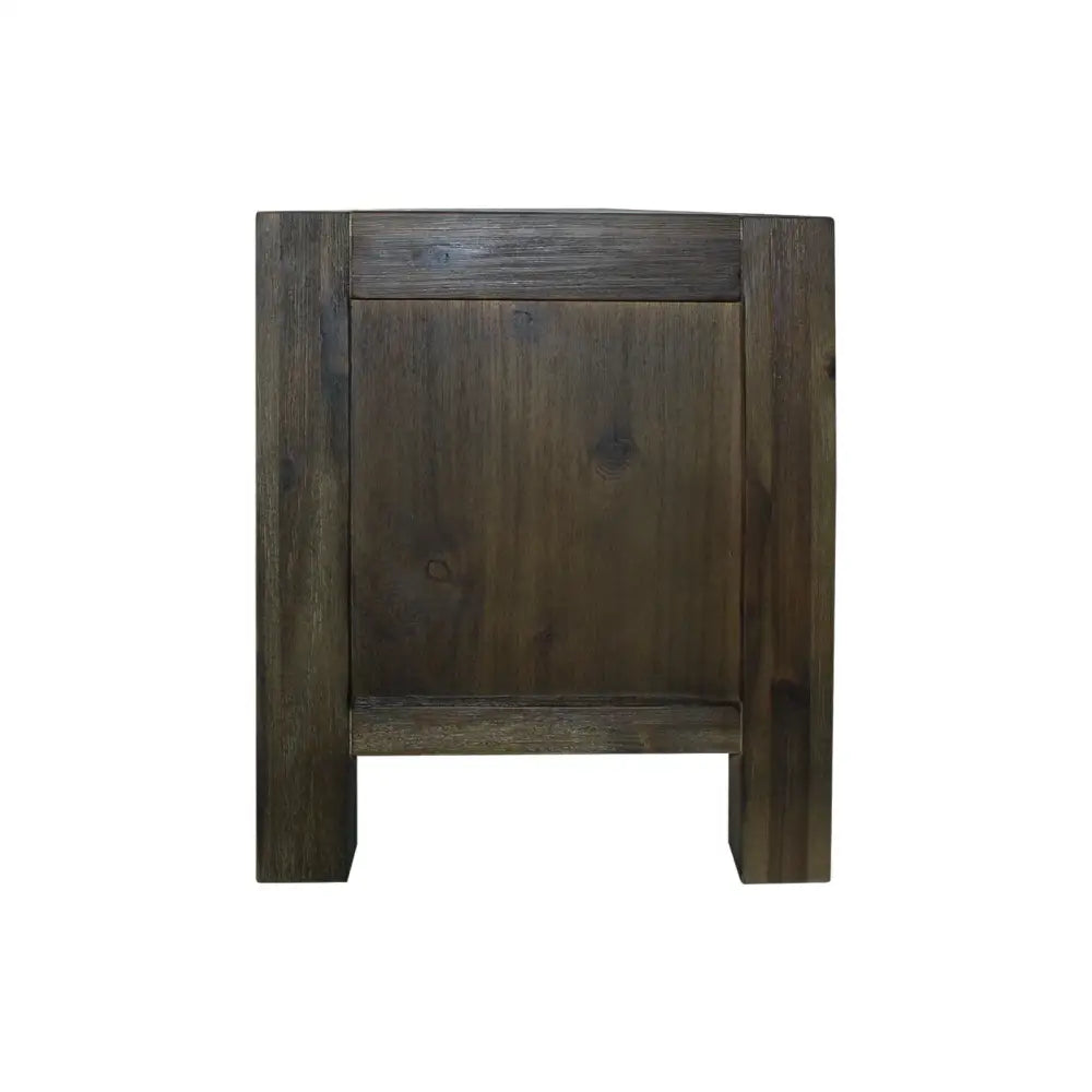 TV Entertainment Unit with 3 Storage Drawers with Shelf Solid Acacia Wooden Frame in Chocolate Colour - Furniture >