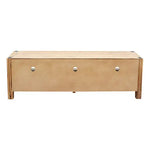 TV Entertainment Unit with 3 Storage Drawers with Shelf Solid Acacia Wooden Frame in Oak Colour - Furniture > Living