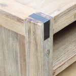 TV Entertainment Unit with 3 Storage Drawers with Shelf Solid Acacia Wooden Frame in Oak Colour - Furniture > Living