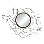 Twig Frame Black Decorative Wall Mirror Art - Furniture > Living Room