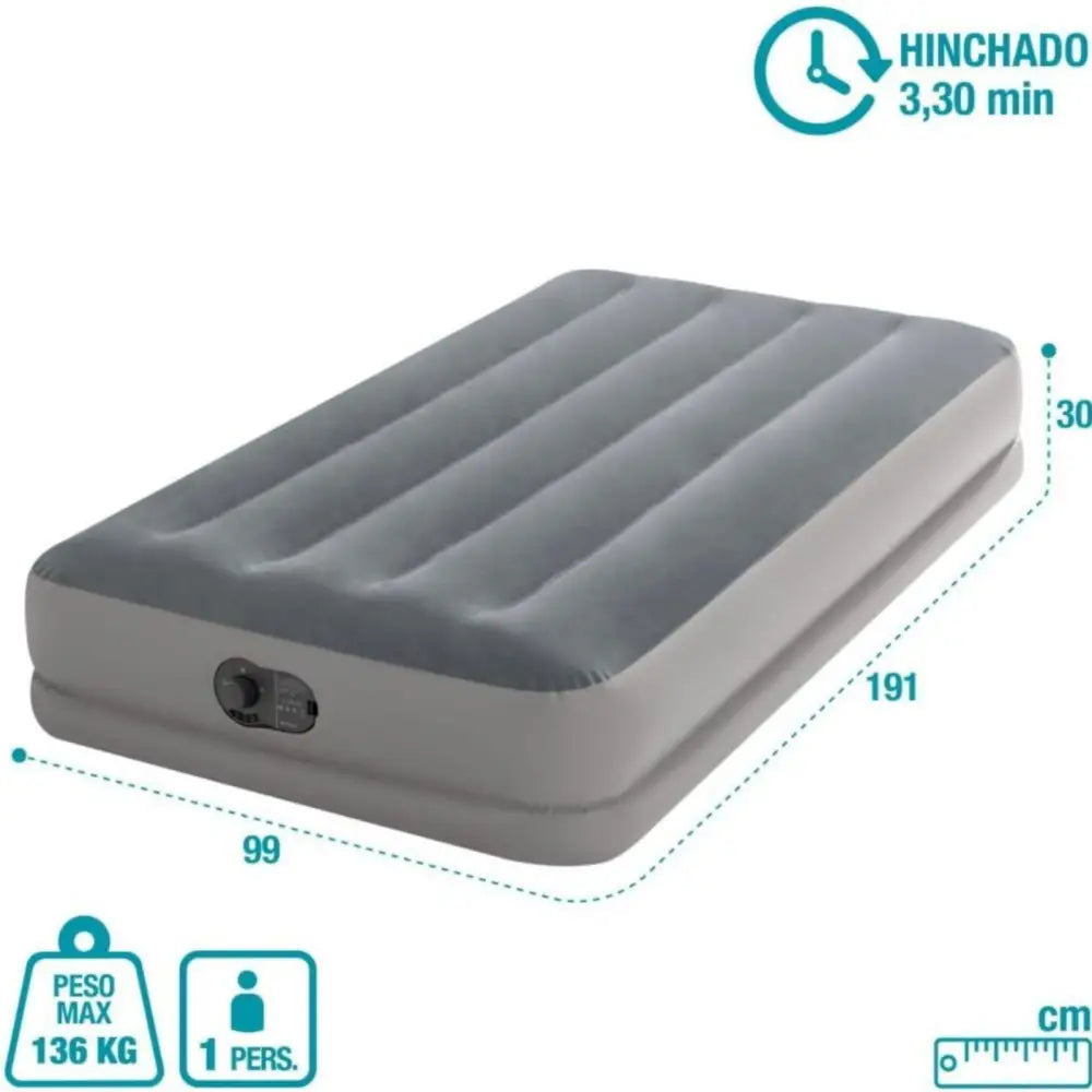 Twin Dura-Beam Prestige Air Bed Built-In USB Electric Pump for Easy Inflation and Deflation - Furniture > Mattresses