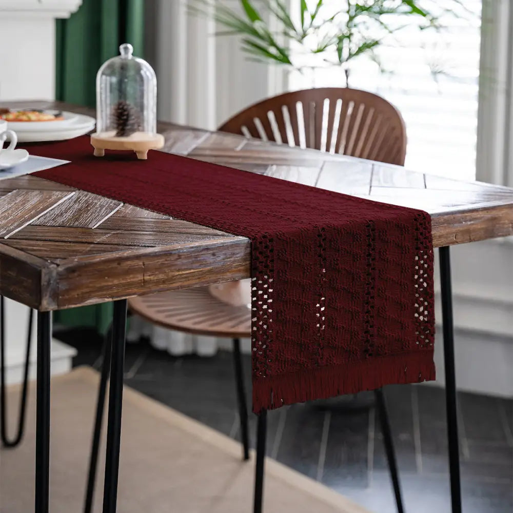 Twisted Handmade Tassel Table Flag Vintage-Inspired Chinese Table Runner with Retro Ambiance - 30x200cm New Style Tea
