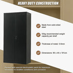 Two-Door Metal Cabinet Shelf Storage for Home Office Gym - Furniture > Office