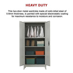 Two-Door Metal Cabinet Shelf Storage for Home Office Gym - Furniture > Office