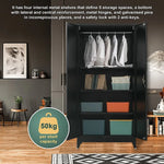 Two-Door Metal Cabinet Shelf Storage for Home Office Gym - Furniture > Office