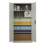 Two-Door Metal Cabinet Shelf Storage for Home Office Gym - Furniture > Office