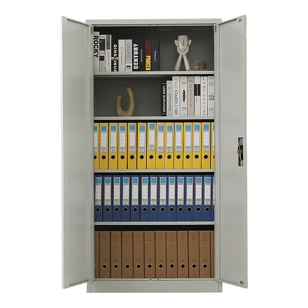 Two-Door Metal Cabinet Shelf Storage for Home Office Gym - Furniture > Office