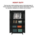 Two-Door Metal Cabinet Shelf Storage for Home Office Gym - Furniture > Office