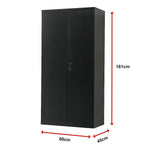 Two-Door Metal Cabinet Shelf Storage for Home Office Gym - Furniture > Office