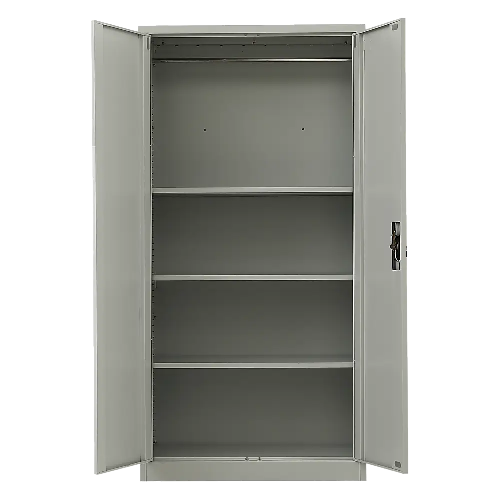 Two-Door Metal Cabinet Shelf Storage for Home Office Gym - Furniture > Office