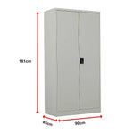 Two-Door Metal Cabinet Shelf Storage for Home Office Gym - Furniture > Office