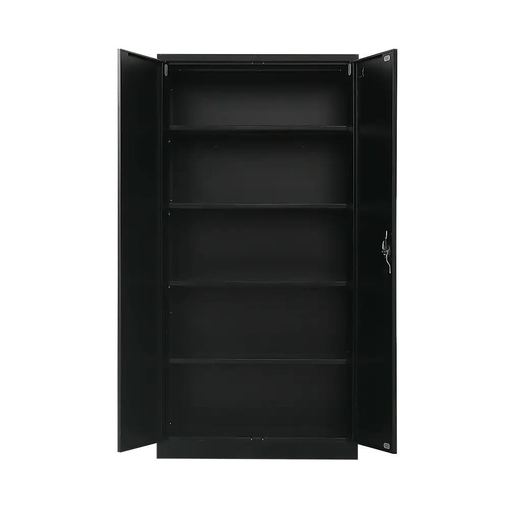Two-Door Metal Cabinet Shelf Storage for Home Office Gym - Furniture > Office