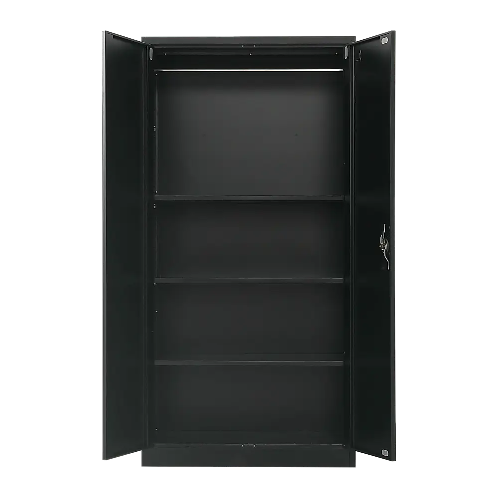 Two-Door Metal Cabinet Shelf Storage for Home Office Gym - Furniture > Office