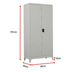 Two-Door Metal Cabinet Shelf Storage for Home Office Gym - Furniture > Office