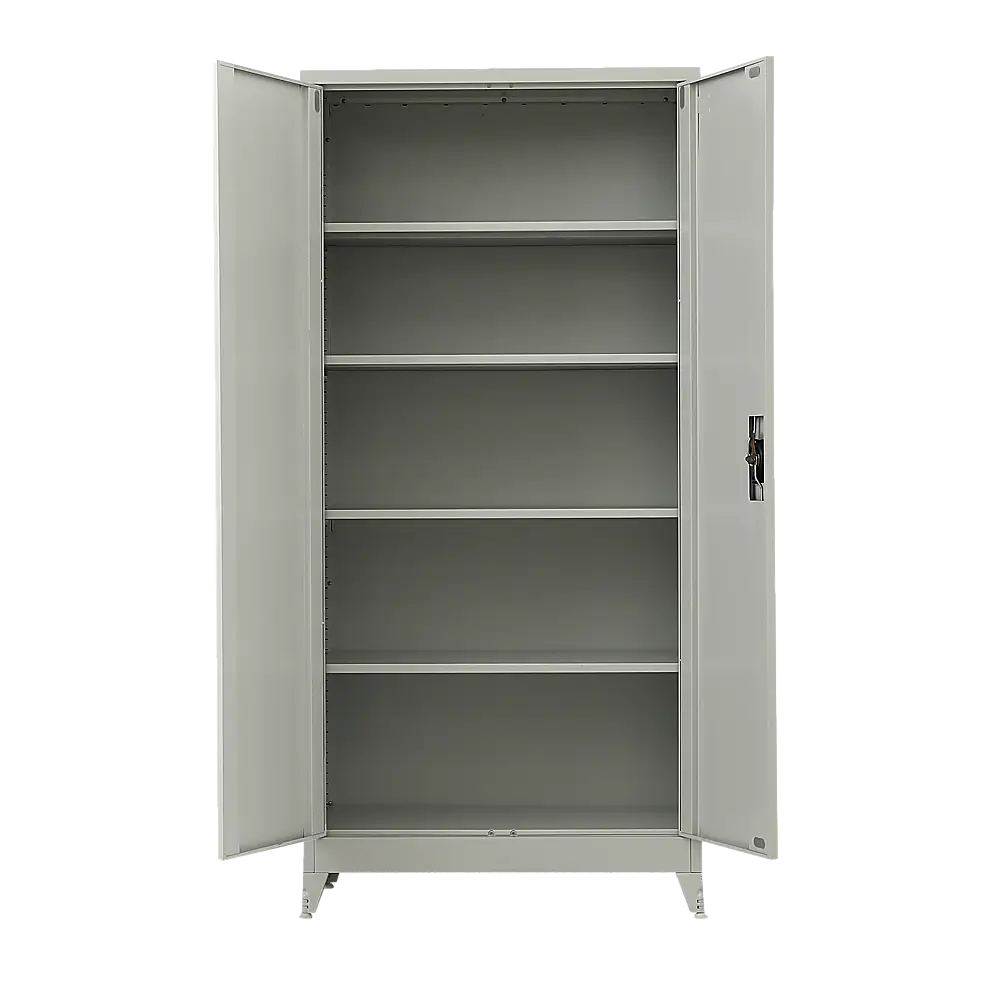 Two-Door Metal Cabinet Shelf Storage for Home Office Gym - Furniture > Office