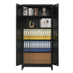 Two-Door Metal Cabinet Shelf Storage for Home Office Gym - Furniture > Office