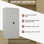 Two-Door Metal Cabinet Shelf Storage for Home Office Gym - Furniture > Office