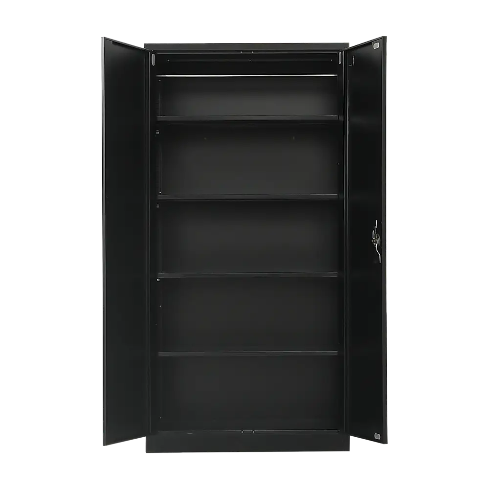 Two-Door Metal Cabinet Shelf Storage for Home Office Gym - Furniture > Office