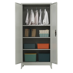 Two-Door Metal Cabinet Shelf Storage for Home Office Gym - Furniture > Office