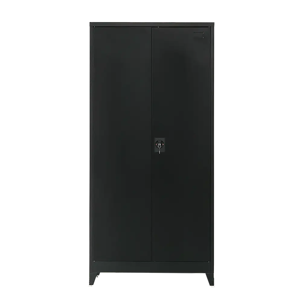Two-Door Metal Cabinet Shelf Storage for Home Office Gym - Furniture > Office
