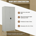 Two-Door Metal Cabinet Shelf Storage for Home Office Gym - Furniture > Office