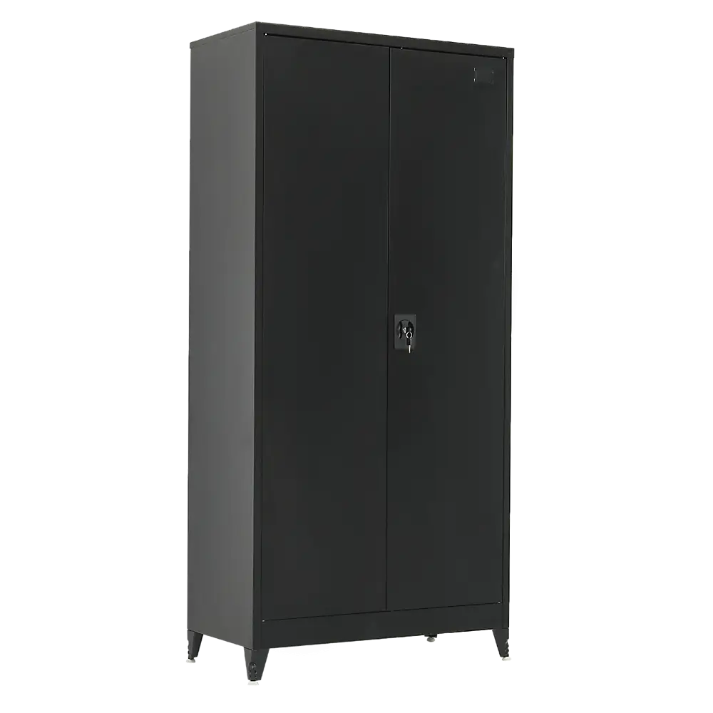 Two-Door Metal Cabinet Shelf Storage for Home Office Gym - Furniture > Office