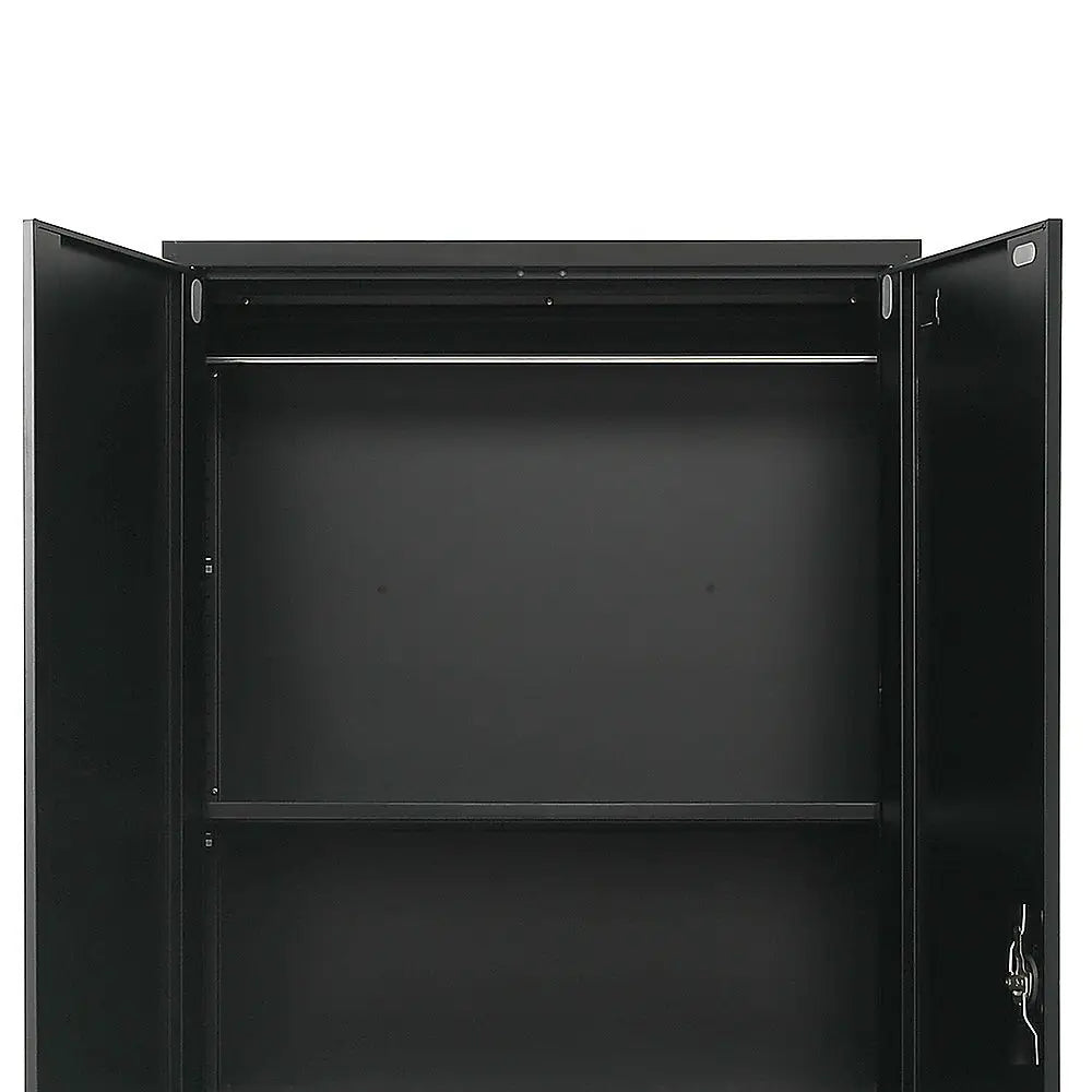 Two-Door Metal Cabinet Shelf Storage for Home Office Gym - Furniture > Office