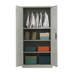 Two-Door Metal Cabinet Shelf Storage for Home Office Gym - Furniture > Office