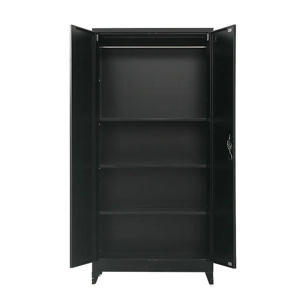 Two-Door Metal Cabinet Shelf Storage for Home Office Gym - Furniture > Office